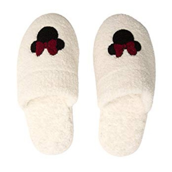 NWT Barefoot Dreams x Disney Slippers Classic Minnie White S 5 6 - Picture 1 of 9